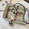 Wax rope ceramic star beaded pendant necklace fashionable small fresh collarbone chain versatile temperament niche jewelry