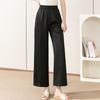 Woxue 2025 Summer Breathable Elastic Waist Straight-Leg Pants for Middle-Aged Women