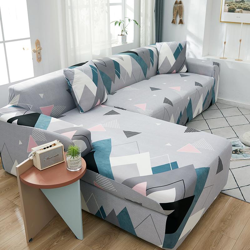 Geometric Printed Couch Cover Sofa Coverastic Slipcovers For Pets Chaselong Protector L Shape Anti-Dust Machine Washable 1Pc