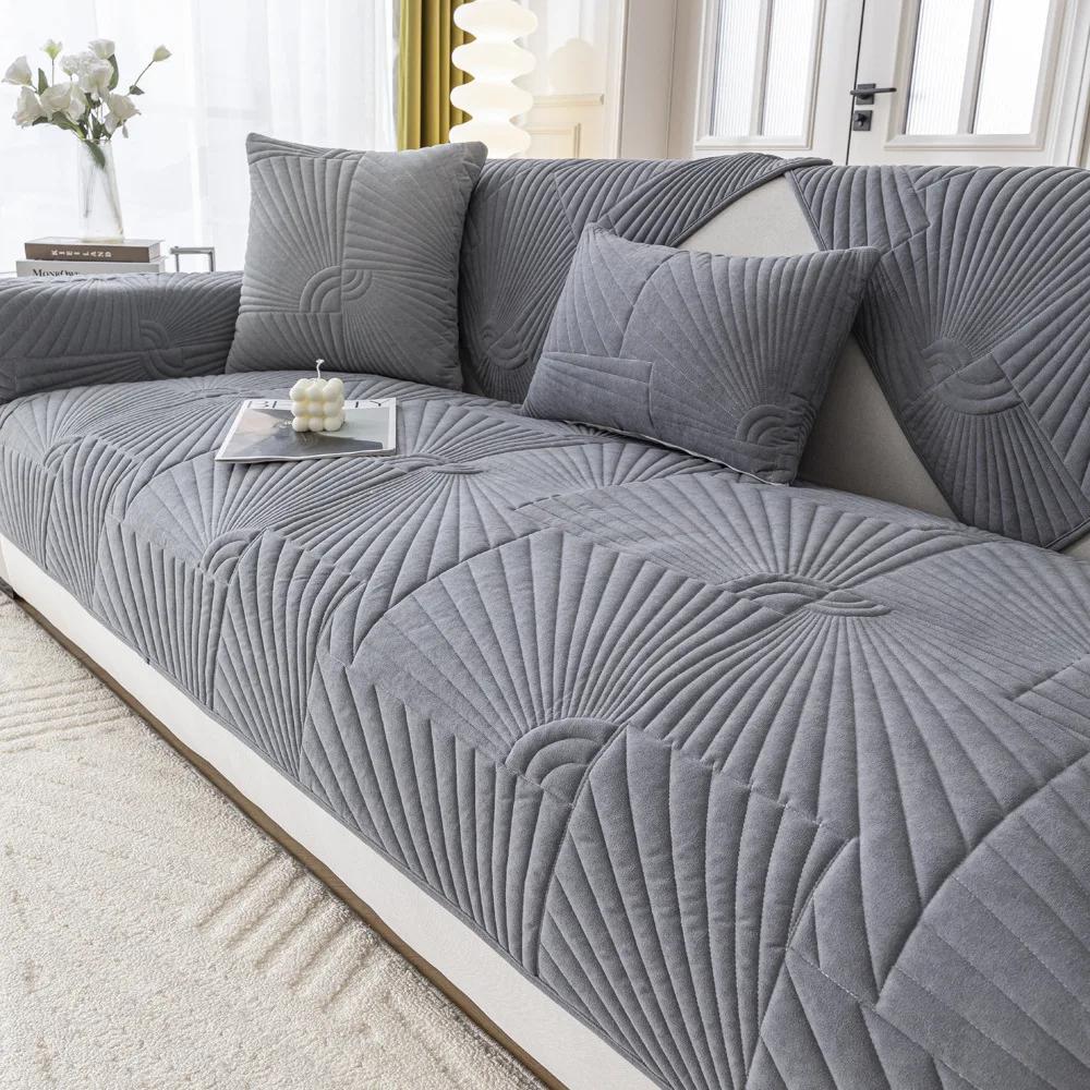 

Новые однотонные чехлы на диван Полотенце Мягкий Удобный Нескользящий Чехол на диван Для Гостиной Эркер Подушка L-образной формы Декор 90x70