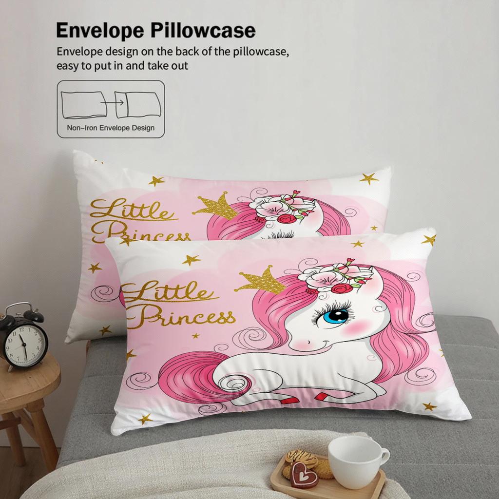 Pink Unicorn Princess Duvet Cover Set Little Princess Unicorn Bedding For Girls Bedroom Twin Queen King Size With 2 Pillowcases