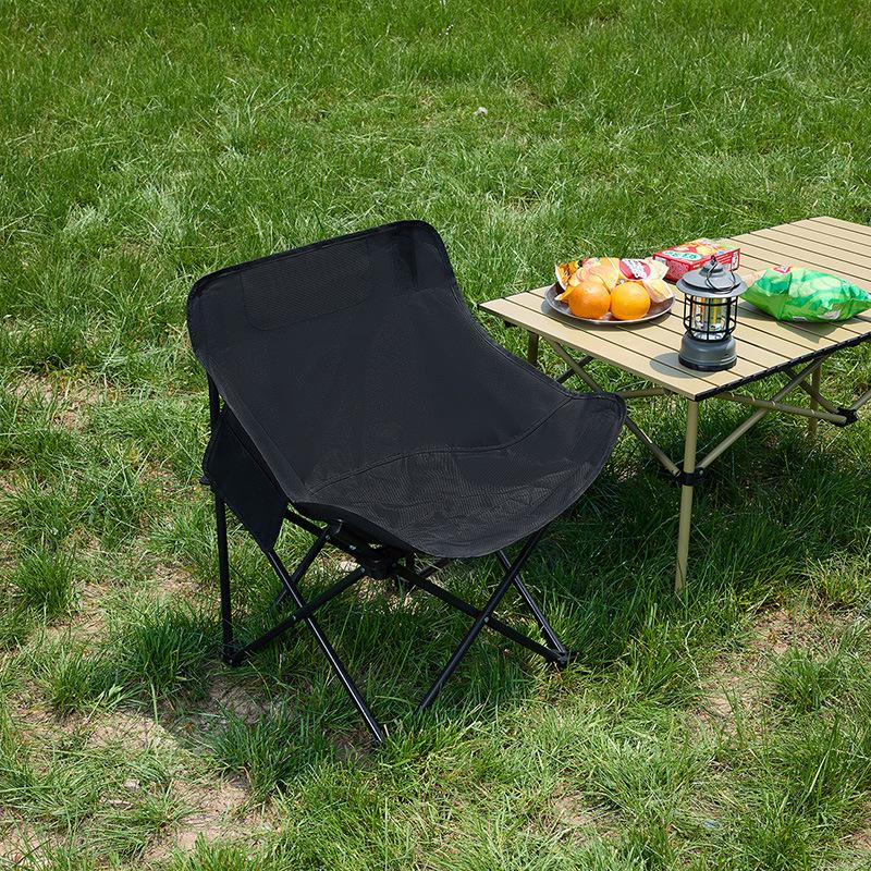 Lightweight Outdoor Folding Director's Chair with Backrest for Camping and Beach
