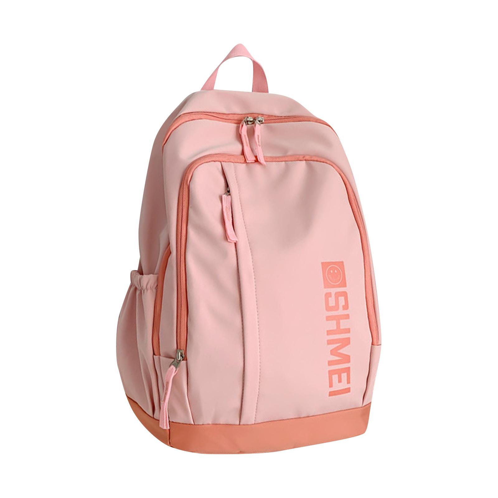 

Рюкзак для студенток колледжа, универсальный и повседневный, рюкзак большой вместимости для студентов средних и старших классов мужского пола, дизайн One Size розовый