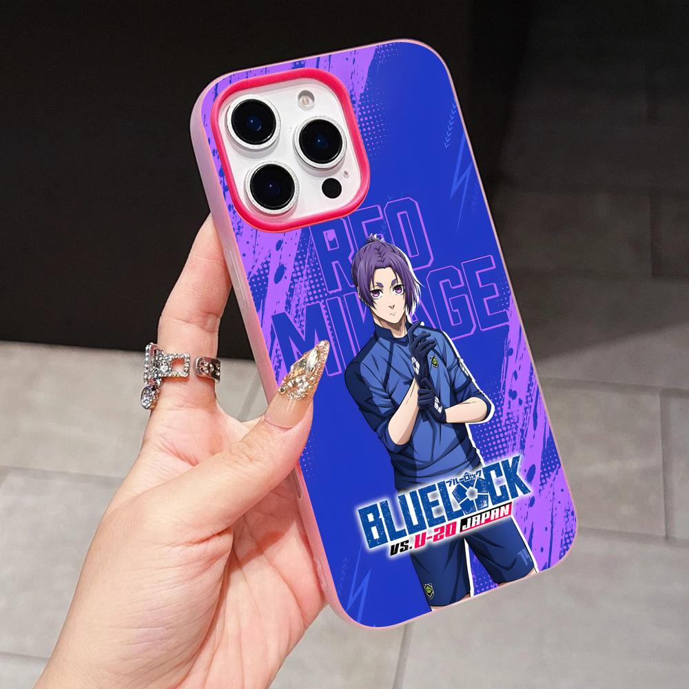 Blue Lock Reo Mikage Jelly Double layer Rose Red Mobile Phone Case for iPhone 17 16 15 14 13 12 11 Air Pro Max Plus Protective