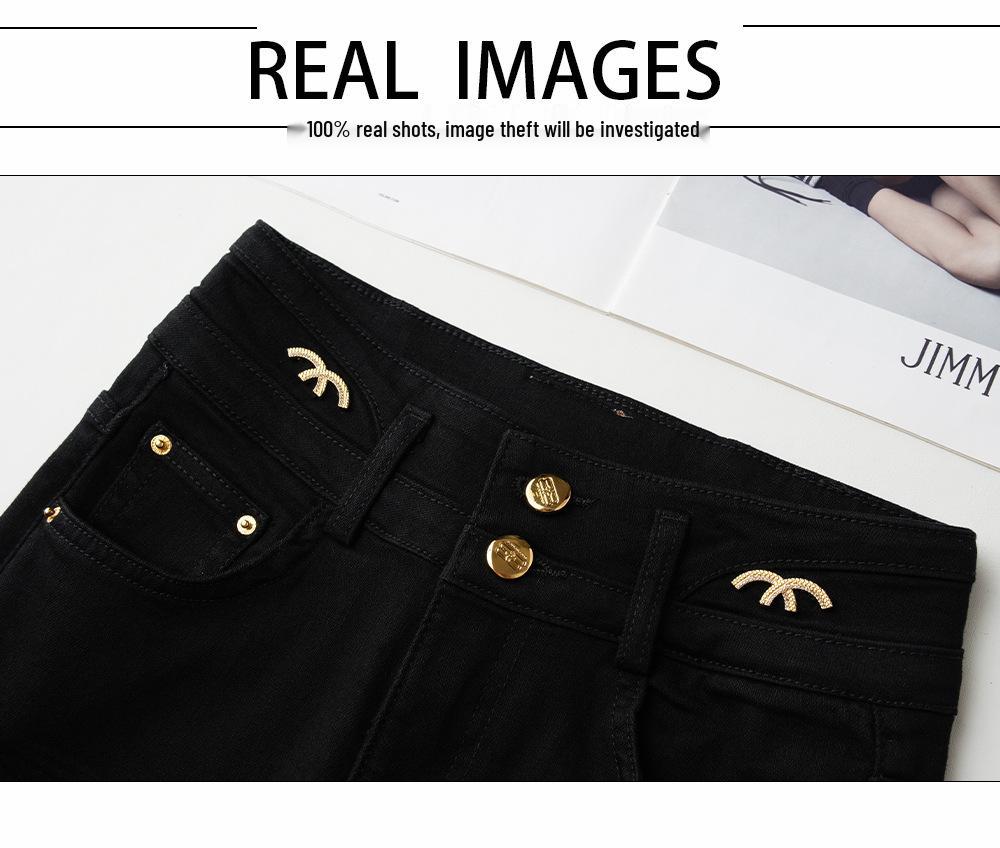 Women's High-Waisted Micro-Flared Jeans - New Spring/Autumn 2024 Retro Slimming Style