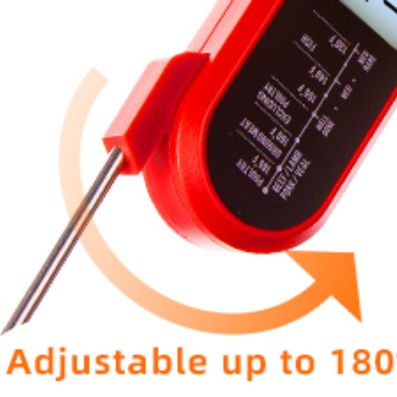 Dual-Probe Waterproof Digital Food Kitchen Thermometer For Oven Meat Cooking Grilling With Rotating LCD Screen Alarm Function