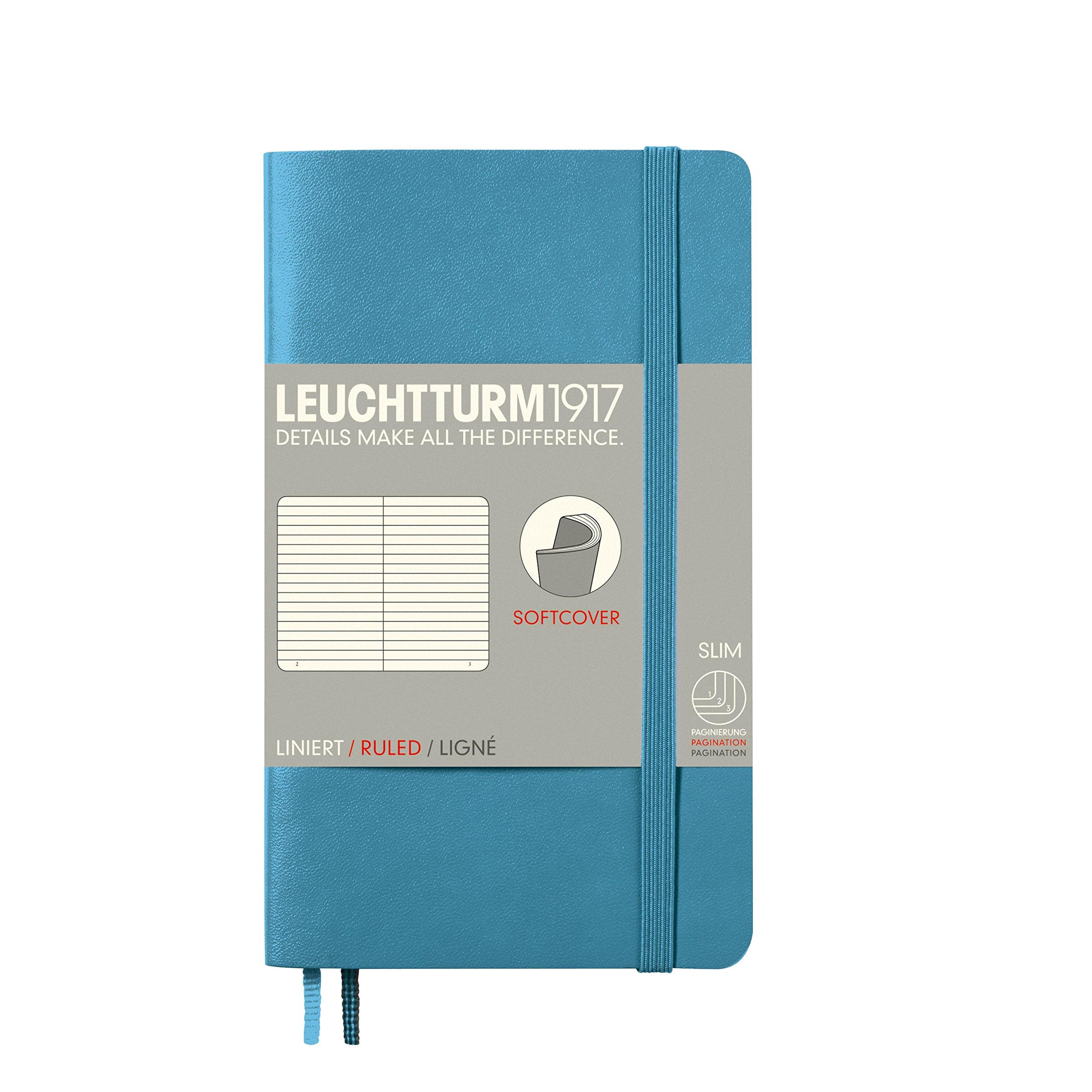 

Leuchtturm Horizontal Soft Nordic Officially Imported Notebook, A6, Ruled, Cover, Blue, 355304,