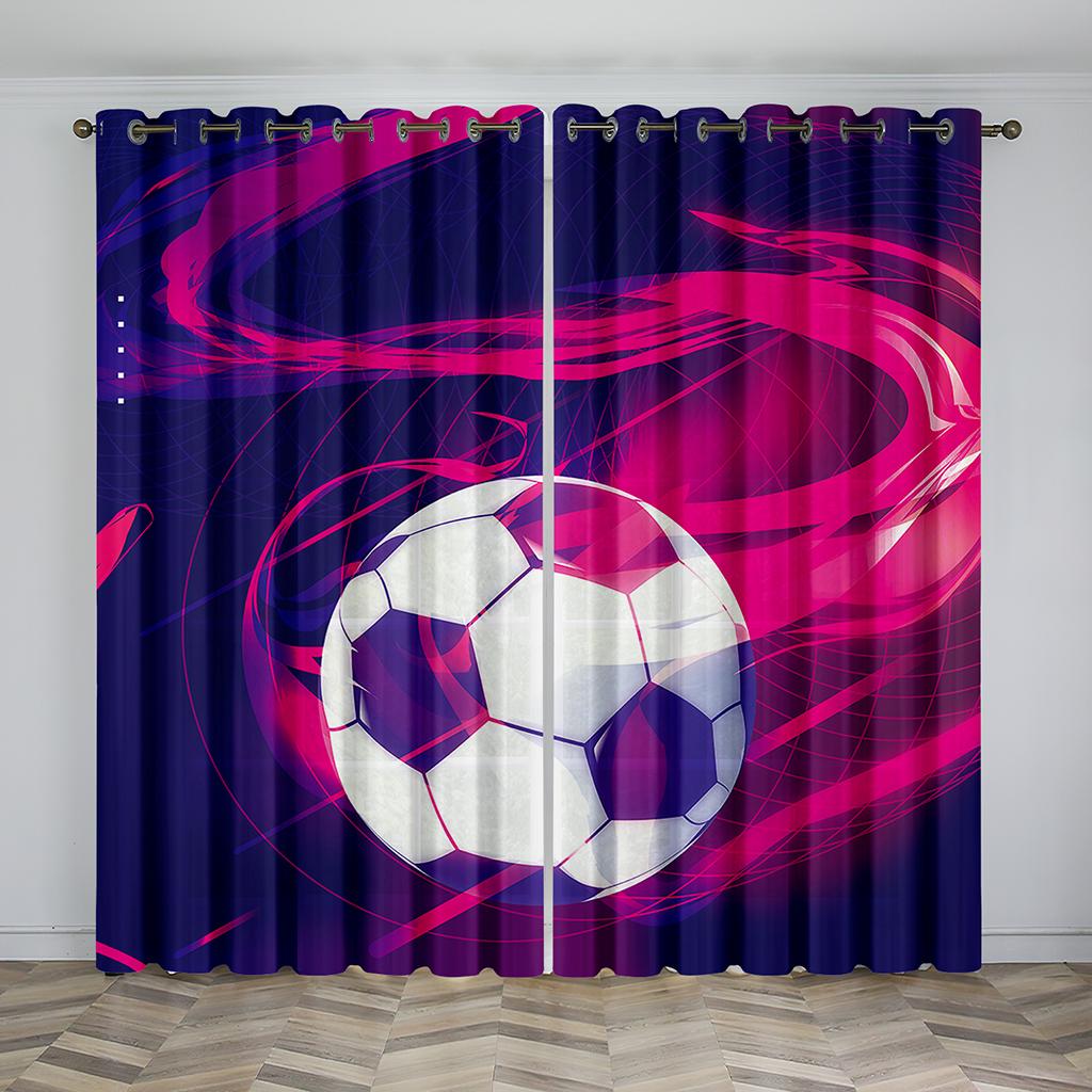 

Футбольные буквы Печать занавески Гостиная Спальня Занавески Украшения Дома Занавески Необходимые Мальчику Полиэстер Материал Занавески 100W130H(CM)40x51in&Grommet Top