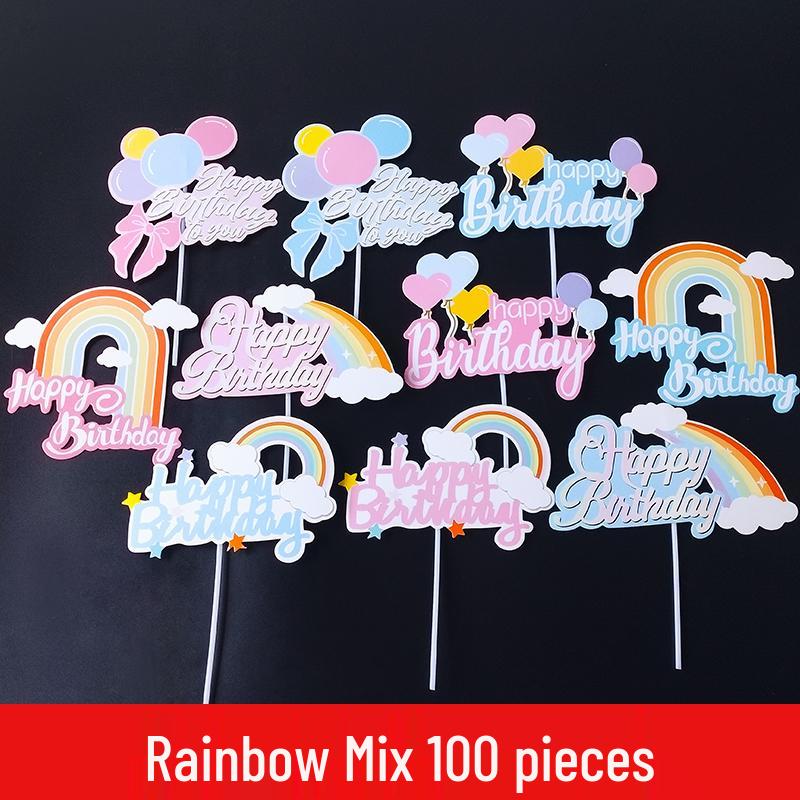 Dazzling Rainbow Tassel Birthday Cake Topper - Dessert Table Decoration