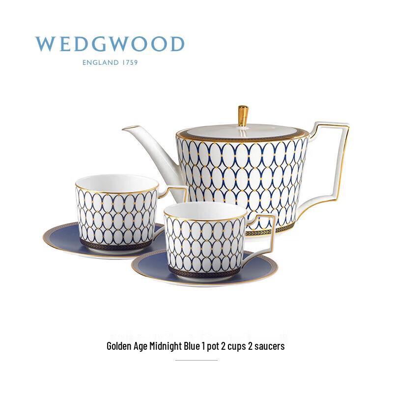 

Wedgwood Midnight Blue Gold Dust Bone China Tea Set