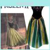 Robe de Princesse Adulte Congelée Anna Costume de Fête Robe de Spectacle Robe de Princesse Anna
