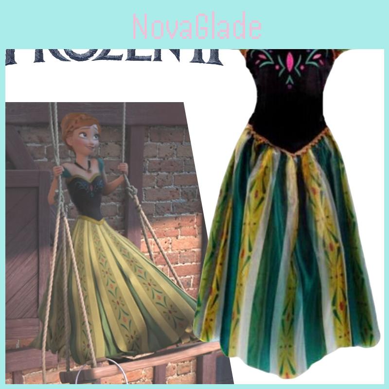 Frozen Adult Princess Dress Anna Holiday Costume Performance Dress Anna Princess Dress