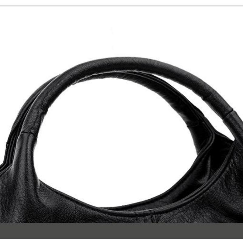 Johnature Borsa da donna in morbida pelle di moda Borse a tracolla a tracolla di grande capacità Borsa di lusso Borsa casual in tinta unita