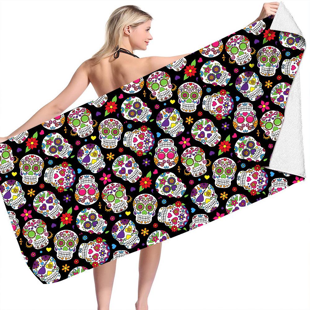 

Персонализируемое быстросохнущее полотенце для пляжа и бани из микрофибры с двухсторонним бархатным дизайном STJ-18