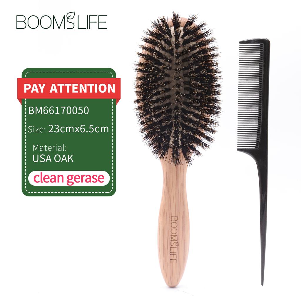 Boar Bristle Hair Brush Women Combs for Hair Wood HairBrush Detangle Straightener Brush Hair Comb Barber Accessories
