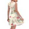 Women's Summer Fashion Casual V-neck Pleated Stitching Small Floral Print Sleeveless Vest Dress With Pockets