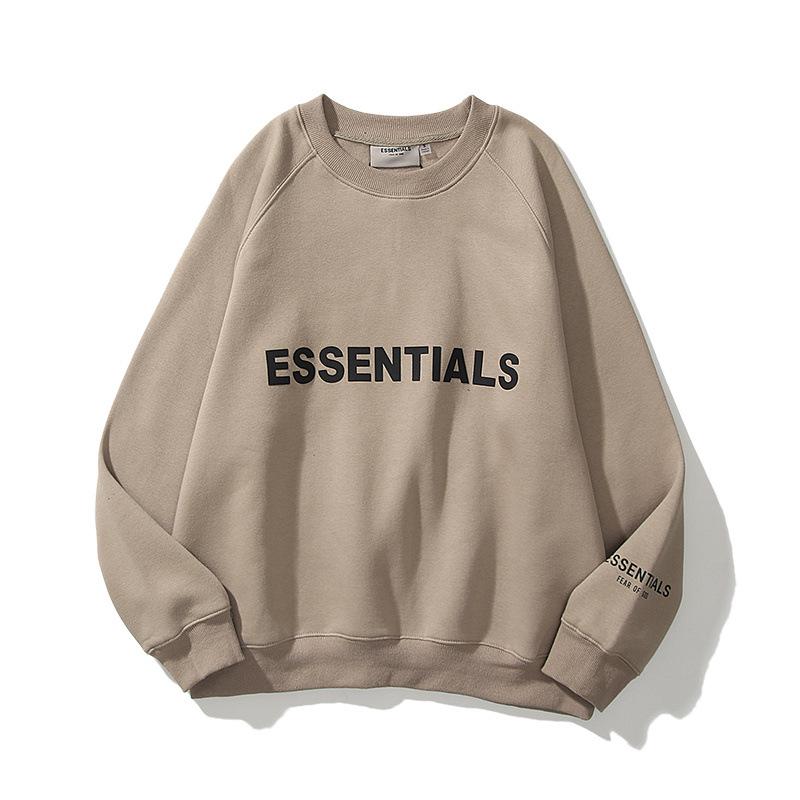 High Street Trend Brand ESSENTIALS Fleece-Lined Heavyweight Flocked Letter Hoodie for Men & Women