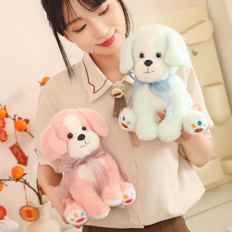Girly Heart Pink Puppy Dog Doll Plush Toy Teddy Dog Doll Children's Soothing Ragdoll Birthday Gift
