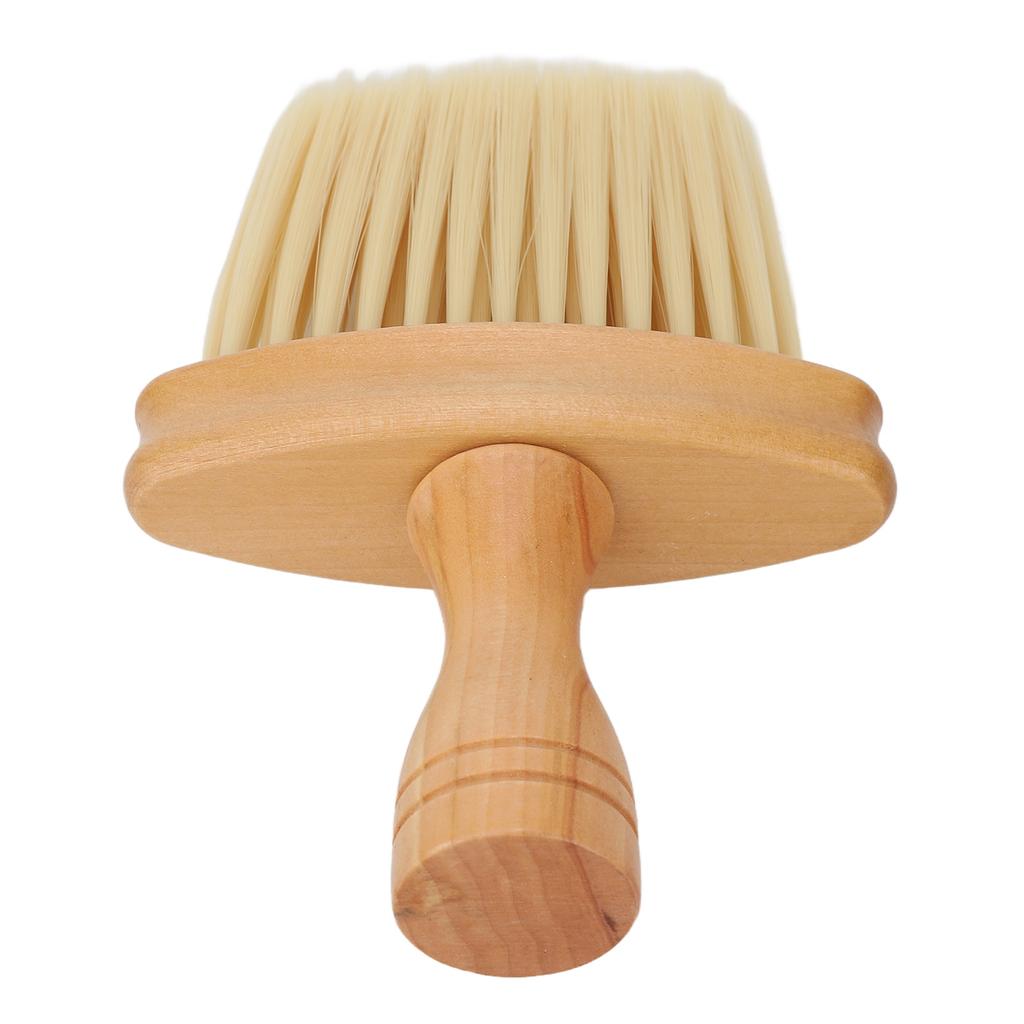 Barber Brush Neck Duster Nylon Bristles Simple Style Neck Duster with Wooden Handle Barber Brush for Hair Cutting