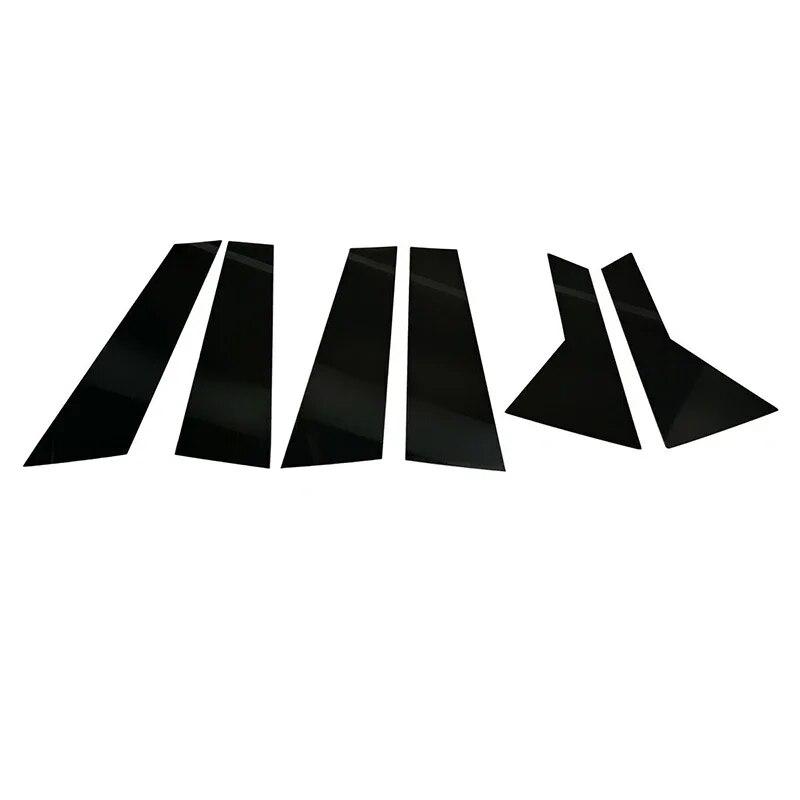 6Pcs Car Window Black Pillar Posts Door Moulding Trims Sticker Auto Exterior Decoration Accessories for VW Jetta 2019 2020 2021