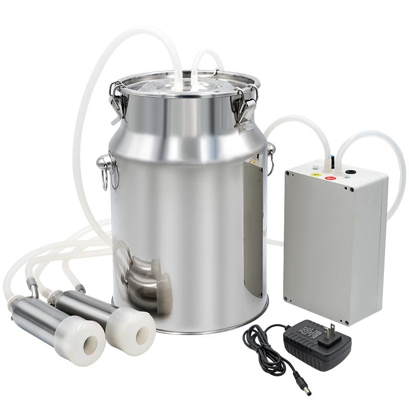 Mungitrice Elettrica per Pecore Pompa a Vuoto Secchio Latte 10L Mungitrice Pulsante per Mucche Attrezzatura per il Latte Arresto Automatico Attrezzo Agricolo