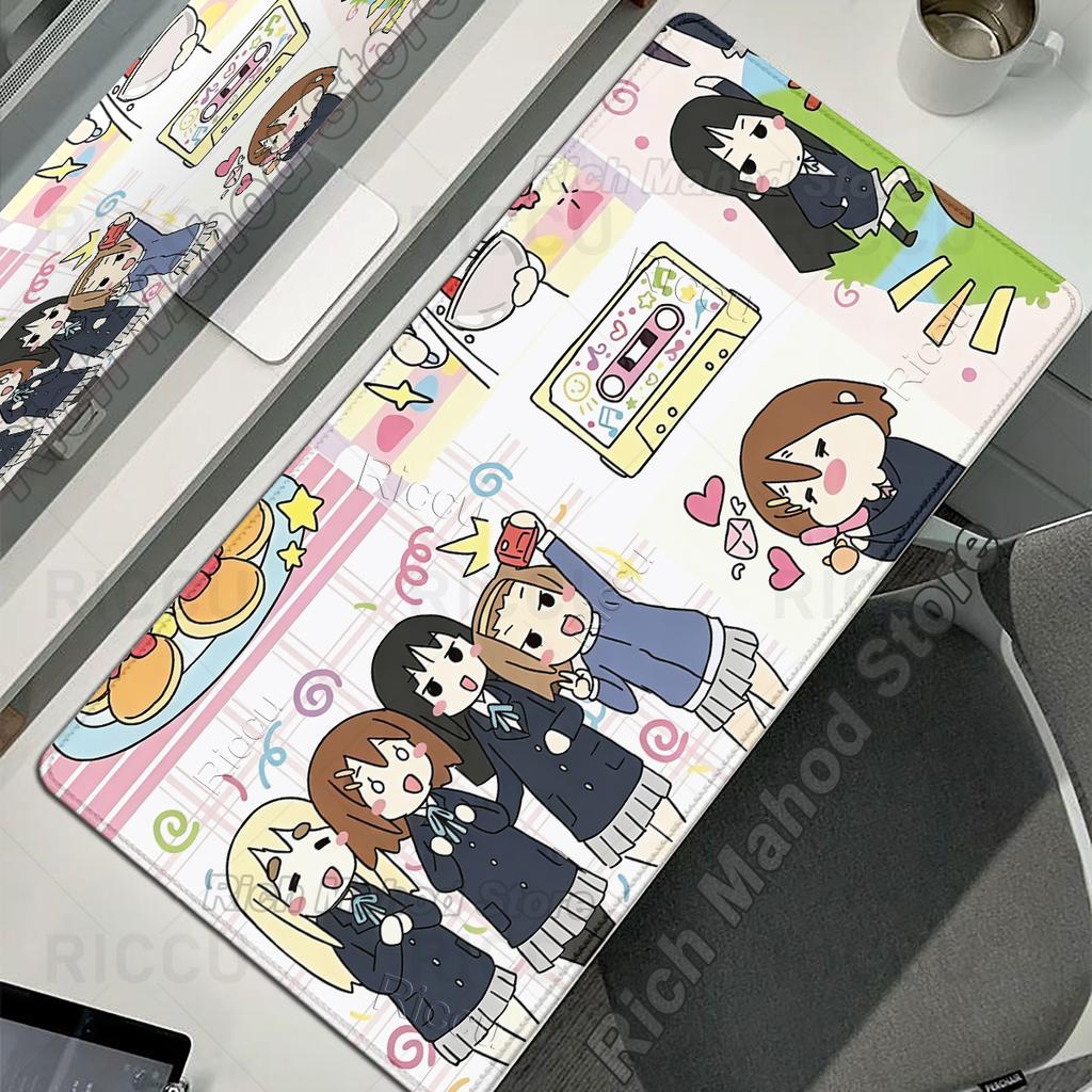 Cute Anime Girls Mouse Pads K-ON Large Gaming Aesthetics Carpet Office Computer Keyboard Nonslip Rug PC Cabinet XXL LockEdge Mat