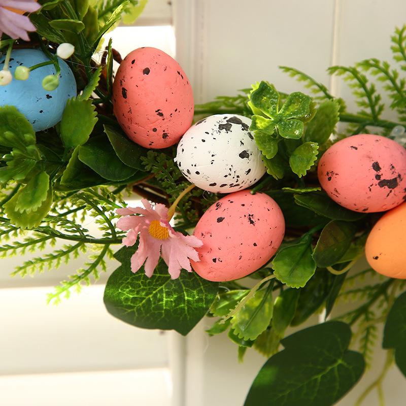 New Easter Wreath with Colored Foam Eggs for Home or Door Decoration