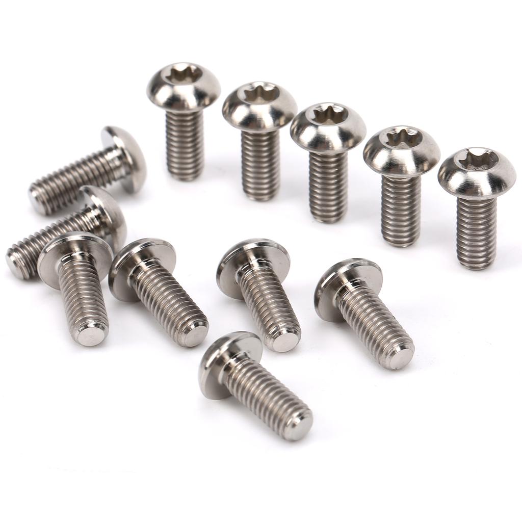 12Pcs Bicycle Disc Brake Rotor Screws Titanium Alloy Bike Screw Accessory M5x12mmTitanium