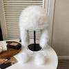 Warm Fluffy Bomber Hat Imitation Mink Fur Cold Weather Hat Fashion Winter Cycling Hat  for Women