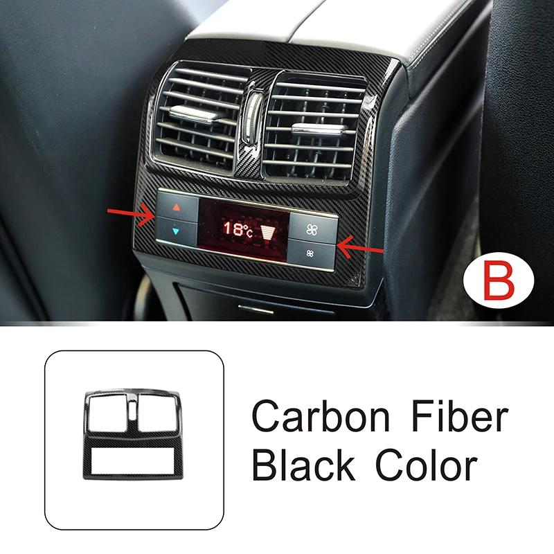 For Mercedes Benz E Class W212 2012-2015 Rear Air Condition Outlet Vent Frame Cover Carbon Texture Trim Interior Car Accessories