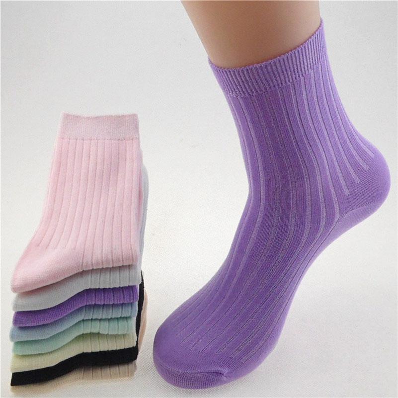 3 Paar Qualitäts-Bambusfaser Damen Socken Atmungsaktiv Deodorant Baumwollsocken Damenmode Bonbonfarbe Mittelrohrsocken Calcetines