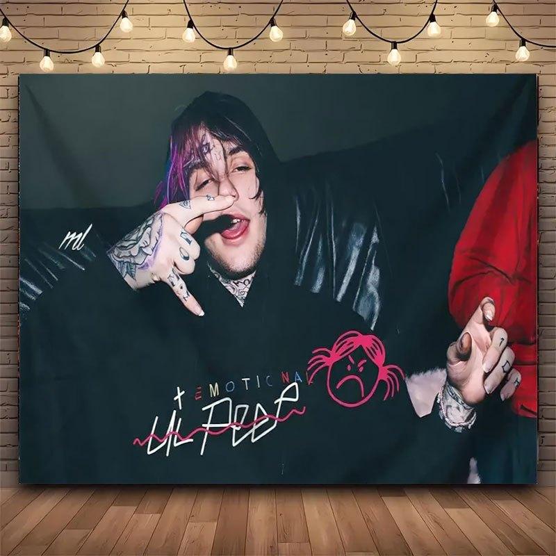 VIKAMA Lil Peep Poster Tapestry Emo Rap Wall Art for Bedroom Living Room Decoration Gothic Music Inspired Design