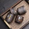 Retro Gilt Rust Dunhuang Ceramics Master Cup Coarse Pottery Ancient Burnt Teacup Drinking Tea Cup Kung Fu Tea Set