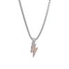 Charm Necklace Shine Full Zircon Lightning Necklace For Women Men Iced Out Chain Hip Hop Party Jewelry Accessories