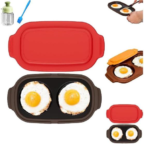 

Микроволновая яйцеварка быстрого нагрева, портативная сковорода с антипригарным покрытием, многоразовые чашки для яиц-пашот с крышками для сэндвичей на завтрак красный