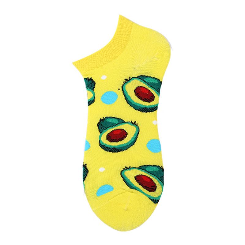 40 Style Fashion Colorful Short Socks Men Cotton Novelty Oil Painting Animals Food Avocado Casual Funny Ankle Sox