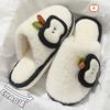 Bow cotton slippers couple indoor home winter warm thick bottom non-slip stepping on shit fluffy slippers winter