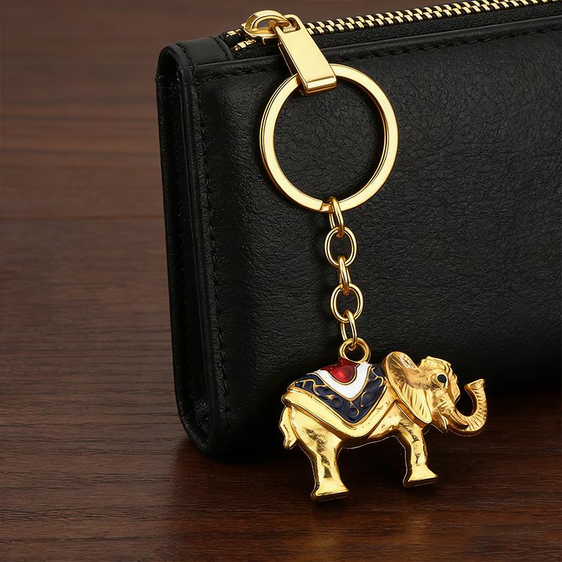 Vintage Elephant Keychain Creative Cute Animal Bag Car Key Ring For Men Women Gift