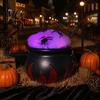 Dark Style Photo Prop Light Up Witch Cauldron DIY Set, Halloween Glowing Black Plastic Bowl with Spiders, Craft Kit Spooky Hocus Pocus Candy