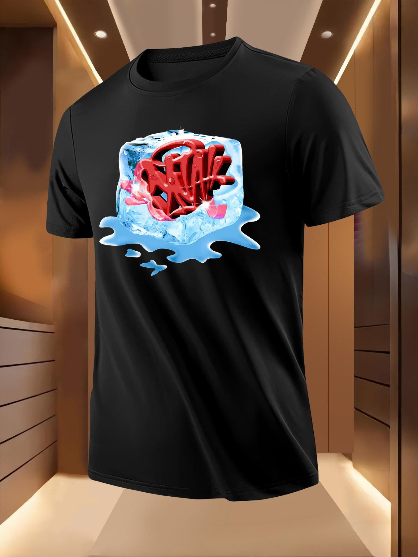 Black Red Japanese Kanji-Inspired Graffiti Print Tshirt -... L