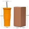830Ml Stainless Steel Straw Cup Large Capacity Non-Slip Sleeve Straw Thermos Cup Simple Car Water Cup