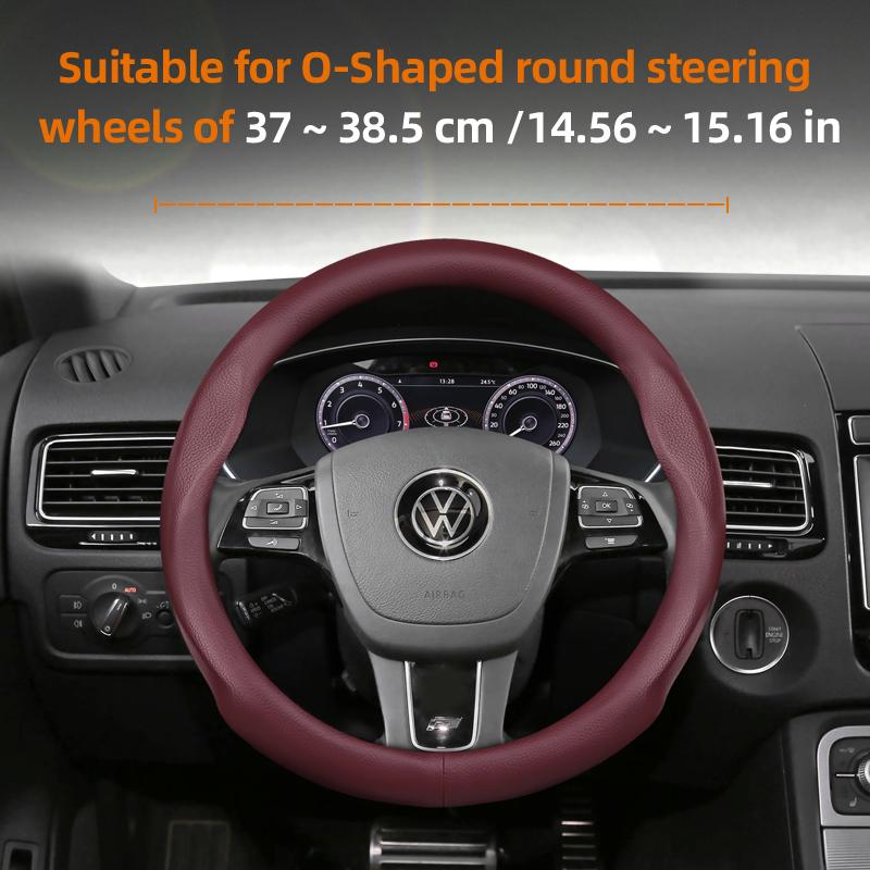 Suitable for Volkswagen Ultra-Thin Breathable Leather Steering Wheel Cover Suitable for Polo Golf 5 6 7 up Gol Volante Scirocco Passat