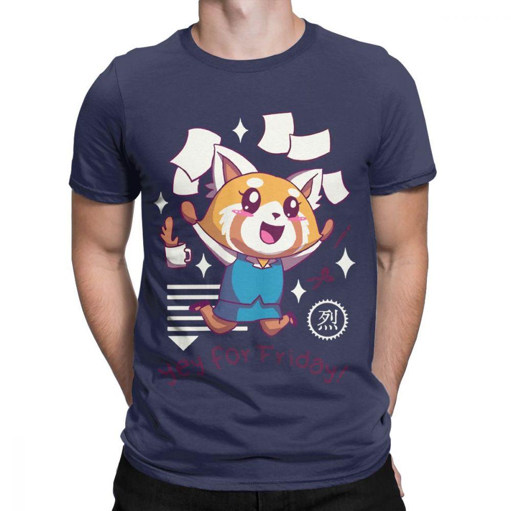 T Shirt for Men Aggretsuko Tee Shirt Aggressive Retsuko Yey For Friday Happy Weeken Tshirt 100 Cotton TShirts Party Clothing