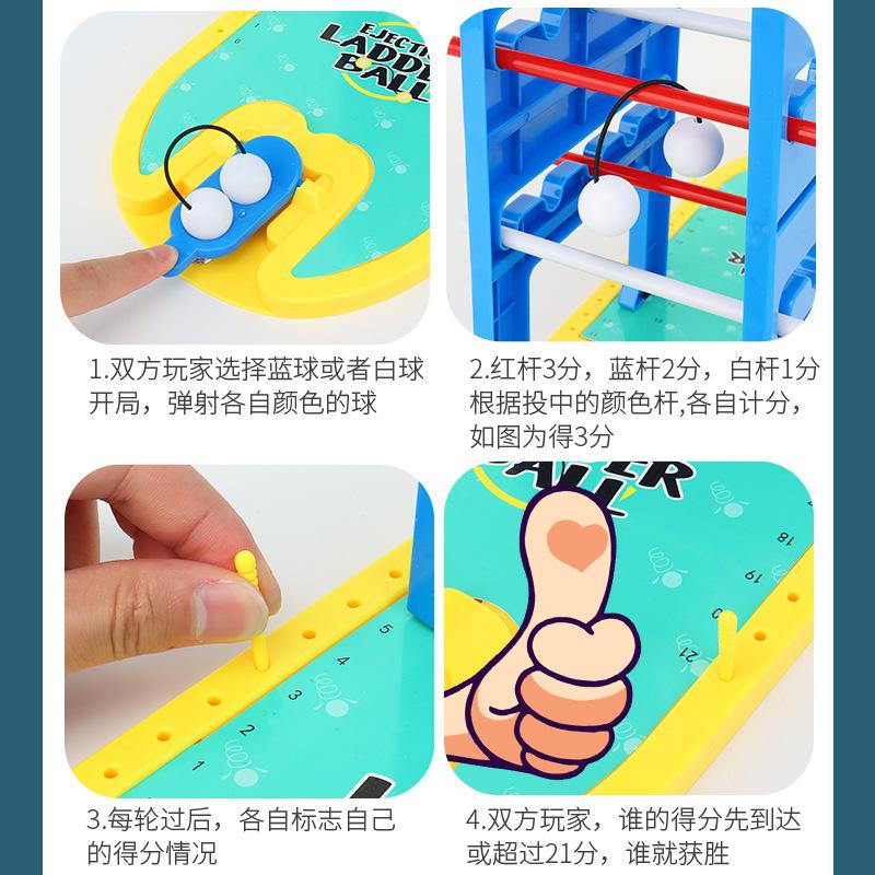 Children'S Hands-On Toys Ejection Ladder Ball Fun Interactive Multi-Play Tic-Tac-Toe Table Games