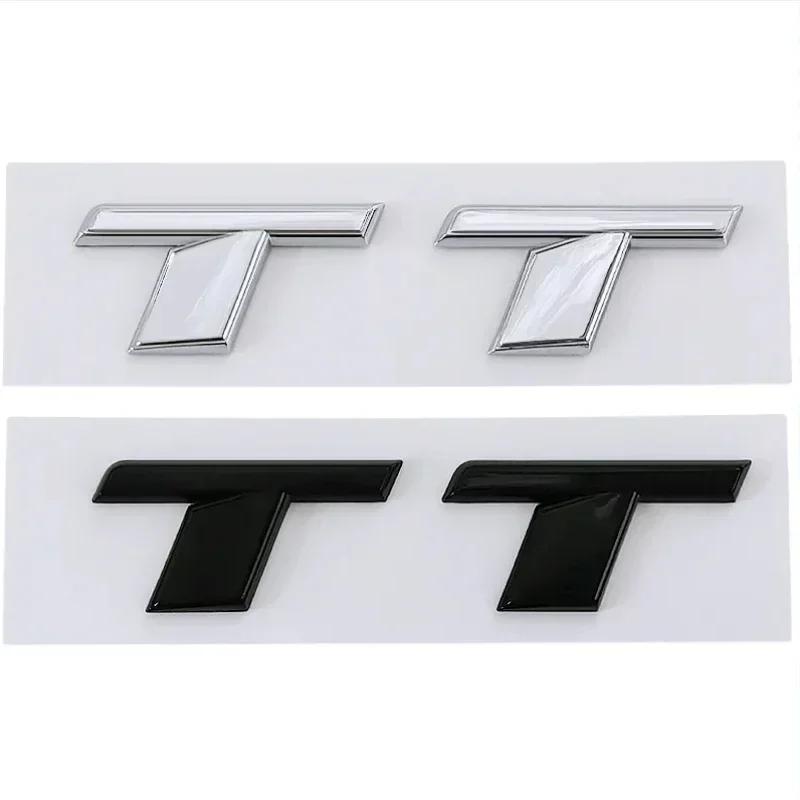 3D ABS Chrome Black TT Logo Car Rear Trunk Emblem Badge Sticker Decals For kcpn5 TT RS MK1 8N 8J MK3 8S MK2 Accessories
