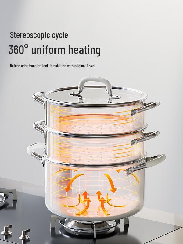 

DUMIK 316L Stainless Steel Double Steamer Soup Pot