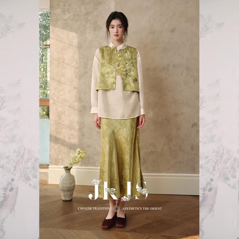 Women's Rayon Linen Jacquard New Chinese Style Vest