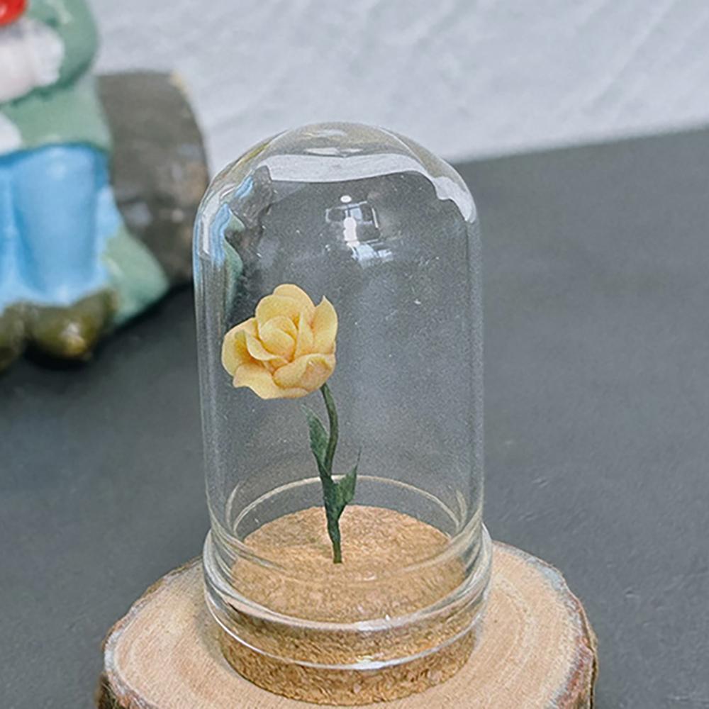 

1/5 PCS Rose Under Glass Cloche – 1:12 Miniature for Dollhouse, Fairy Garden Paths & Micro Landscapes, Mini Simulation Models оранжевый