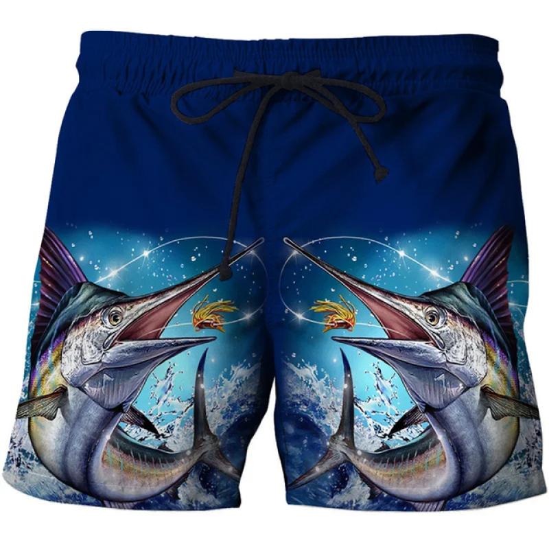 Carp Fish Graphic Beach Shorts Men 3D swimming board shorts beach running shorts Summer Surfing Beach Casual Loose Pants