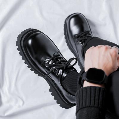 Men Shoes Big Head Leather Shoes Classic Platform Male Oxfords Shoes Lace-Up Personality Coiffeur Shoes Man Social Dress Shoe
